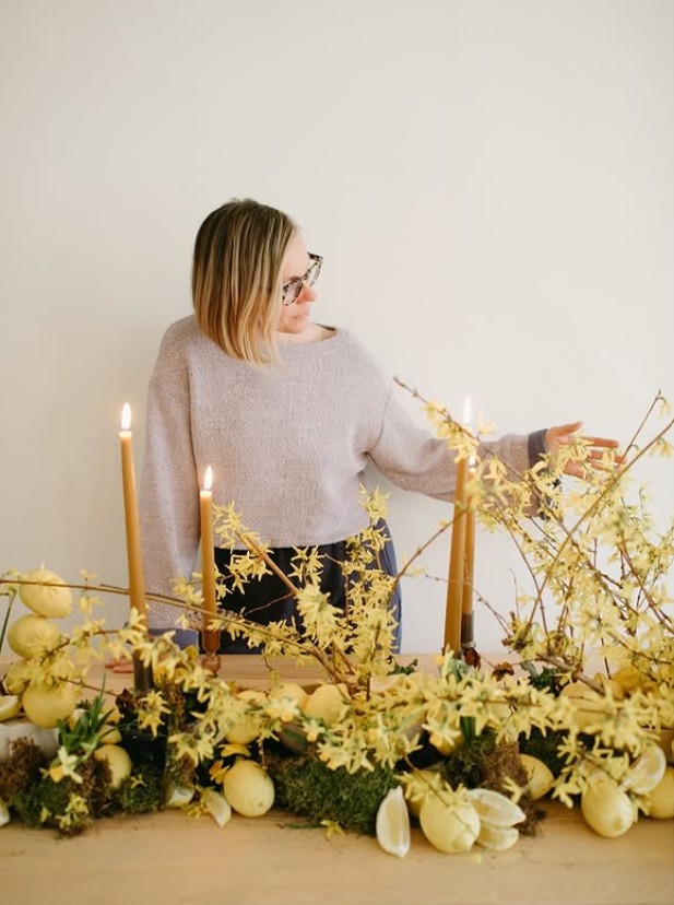 Annie Pertes from Wildbird Flowers in Pennsylvania using flowers from the Philadelphia Floral Guild