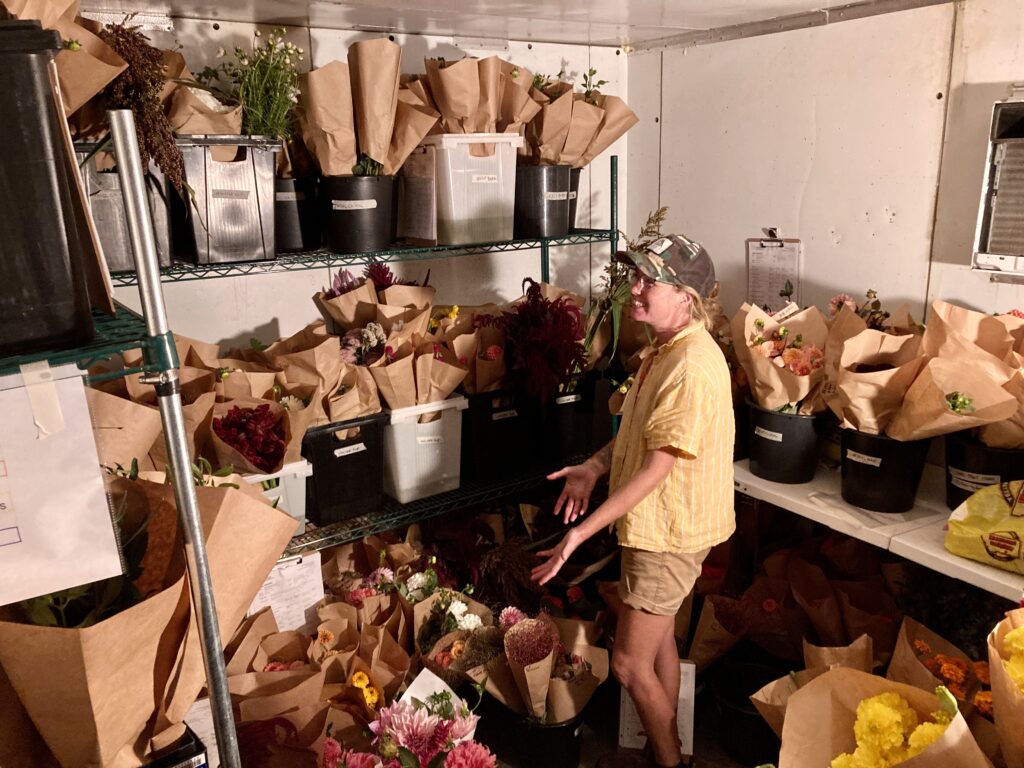 Cooler full of flowers at the Philadelphia Floral Guild 