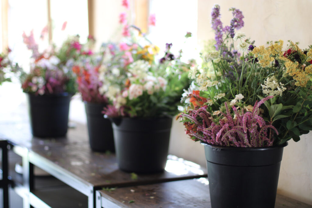DIY Buckets of Flowers from Philadelpiha Floral Guild