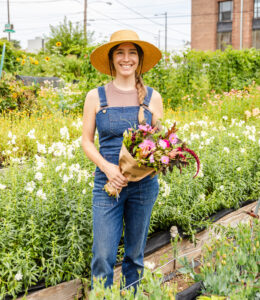 Elise from Terra Luna selling wholesale flowers with the Philadelphia Floral Guild