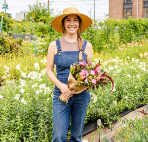 Elise from Terra Luna selling wholesale flowers with the Philadelphia Floral Guild