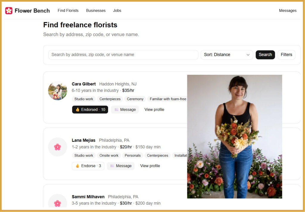 Find Floral Freelancers in Philadelphia through Flower Bench.